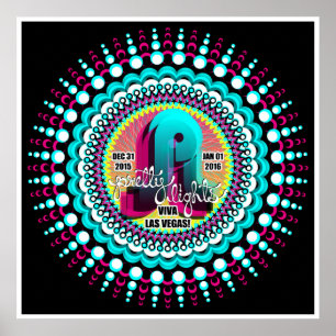 Söt Ljus NYE Poster Las Vegas 2015