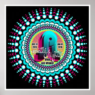Söt Ljus NYE Poster Las Vegas 2015