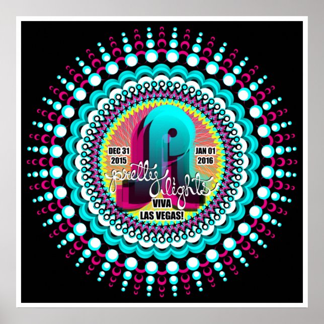 Söt Ljus NYE Poster Las Vegas 2015 (Framsidan)