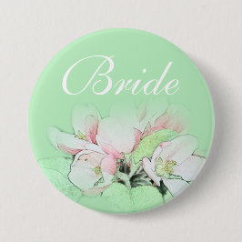 Söt ljus rosa äppelblombrid, trimma knapp