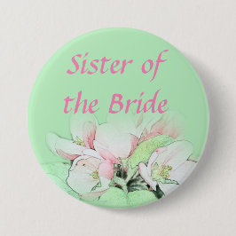 Söt ljus rosa äppelblomstersyster till brud knapp