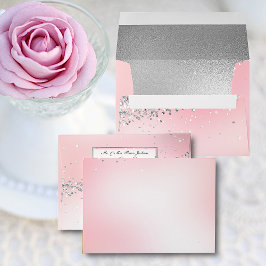 Söt Ljus rosa Confetti och Silver