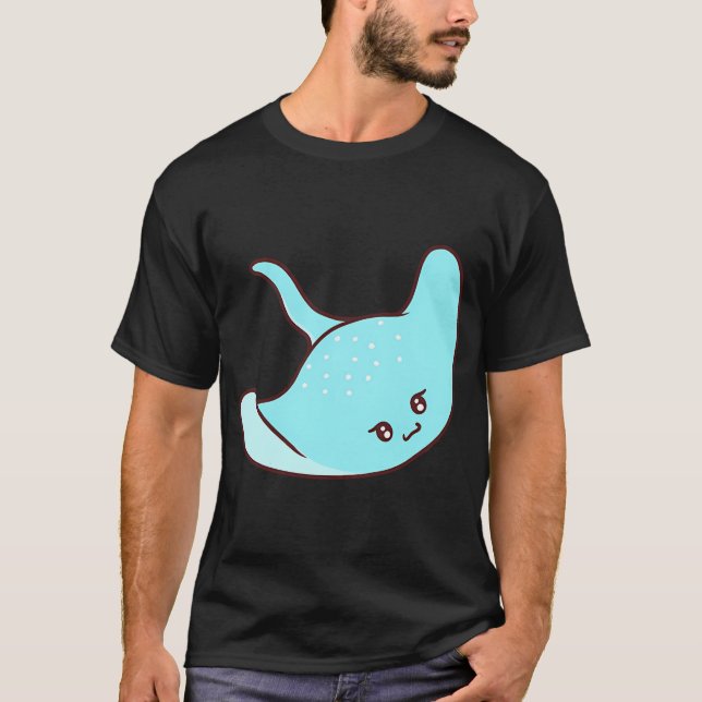 Söt ljusblå rocka t shirt (Framsida)