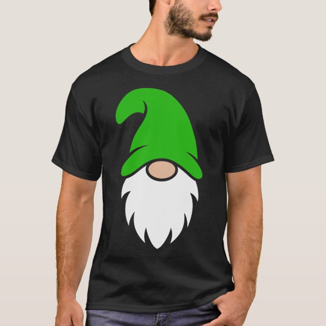 Söt ljusgrön mössa julgnom t shirt (Framsida)