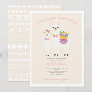 Söt, Llama baby shower Inbjudningar
