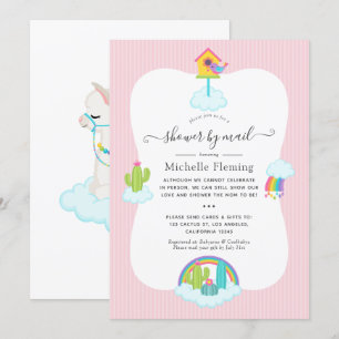Söt Llama-babyshower per post Inbjudningar