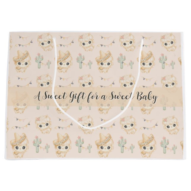 Söt Llama Fiesta Mönster Baby Shower Presentpresen (Framsidan)