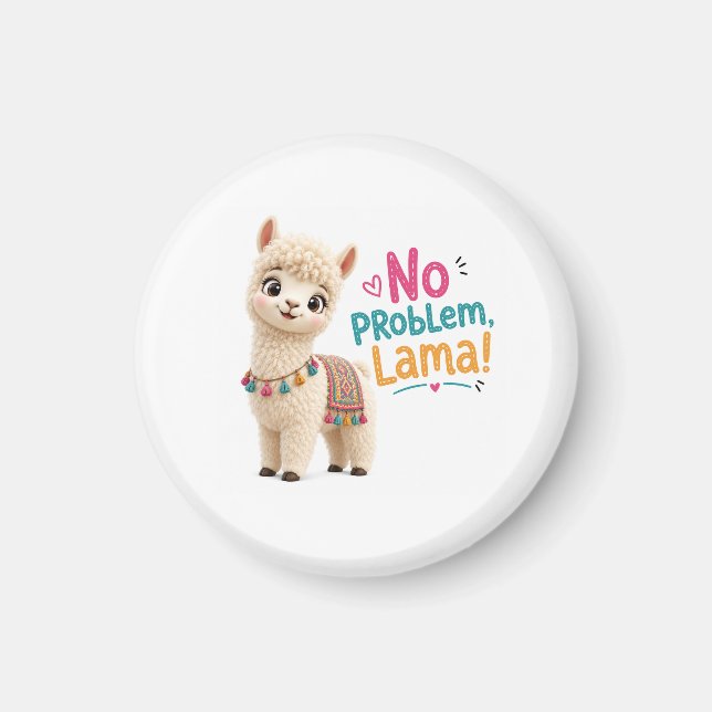 Söt LLama Kylskåpsmagnet (Framsidan)