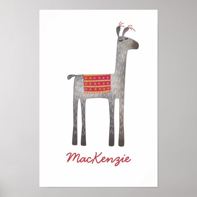 Söt Llama Personlig Poster (Framsidan)