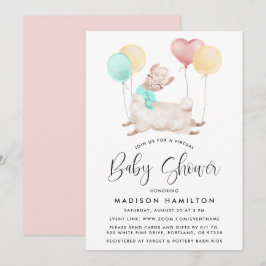 Söt Llama Virtuell Baby Shower Inbjudningar