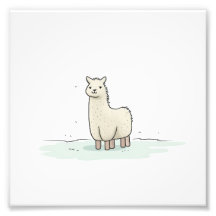 Söt Llamateckning - Bedårande och Lugn Llama