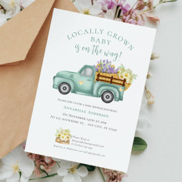 Söt lokalt odlad akvarell Neutral baby shower-inbj Vykort