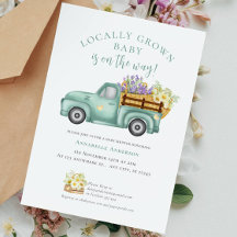 Söt lokalt odlad akvarell Neutral baby shower