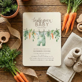 Söt lokalt odlad baby shower inbjudan