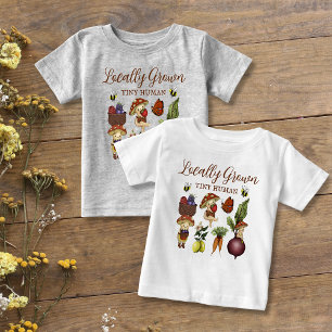 Söt lokalt odlad liten grodd svamp och grönsak t shirt