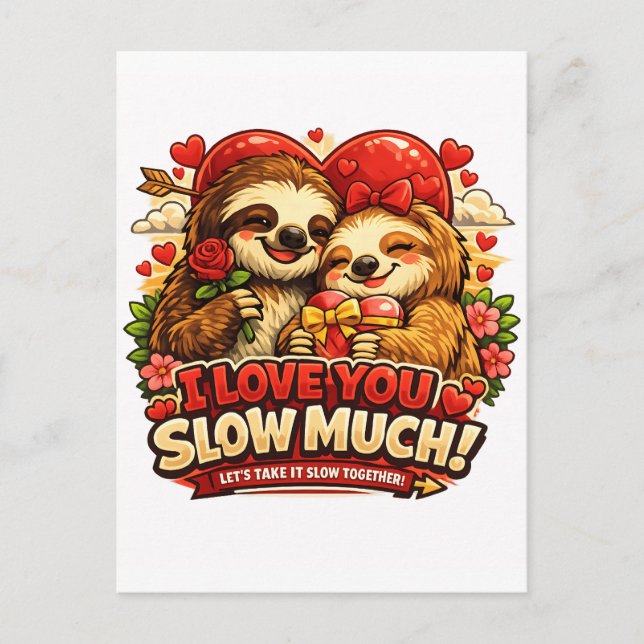 Söt Loung Valentinsdag Kärleksdesign, Jag älskar d Vykort (Framsida)