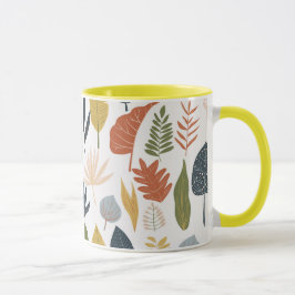 Söt löv Orange mönster gult i hösten Mugg