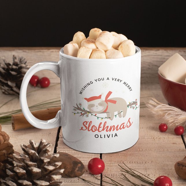 Söt Lövbisyta Personlig Barn Jul Kaffemugg (Skapare uppladdad)