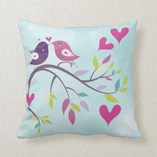 Söt Love birds Valentine Pillow Kudde