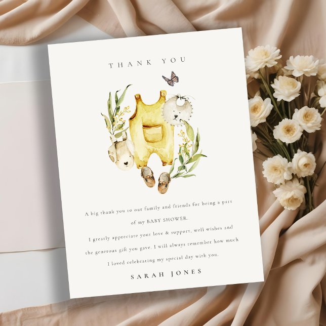 Söt lövrik lövverk gul klänning baby shower vykort (Skapare uppladdad)