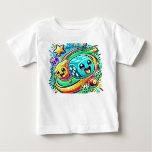 Söt Lucky Dice Baby T-shirt – Färgglad Kawaii