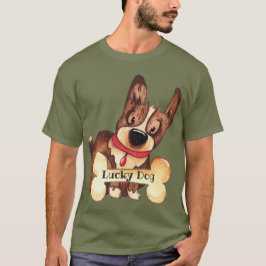 Söt Lucky Hund med Ben Anpassningsbar T Shirt
