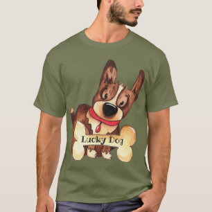 Söt Lucky Hund med Ben Anpassningsbar T Shirt