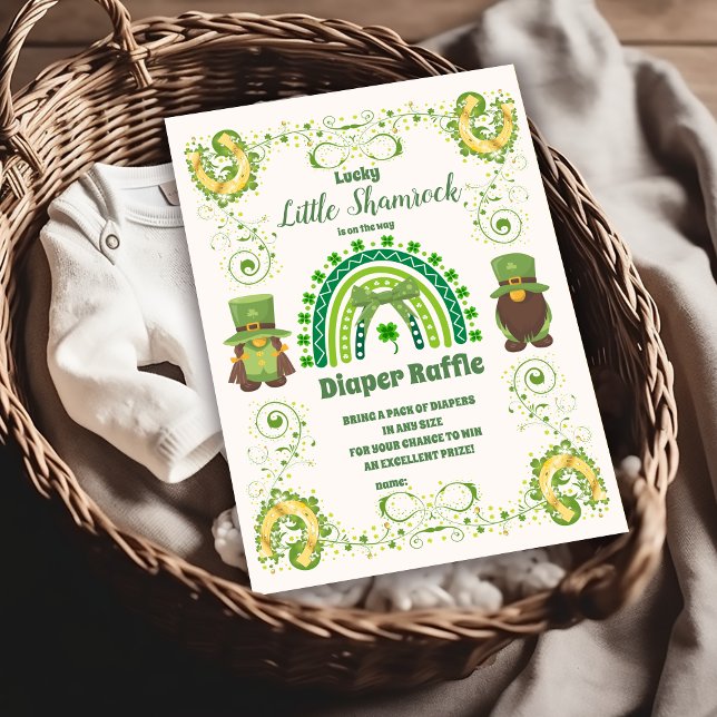 Söt Lucky Little Shamrock  blöja-lottteri Tilläggskort (Skapare uppladdad)