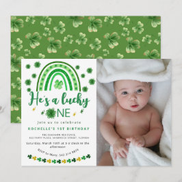 Söt Lucky One Photo Födelsedagsfest Inbjudningar