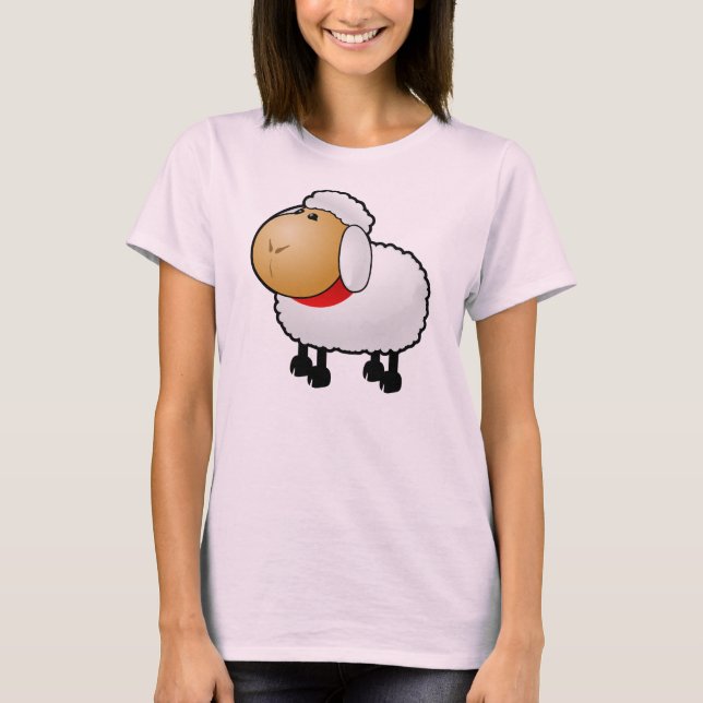 Söt Luddig Får T-shirt (Framsida)
