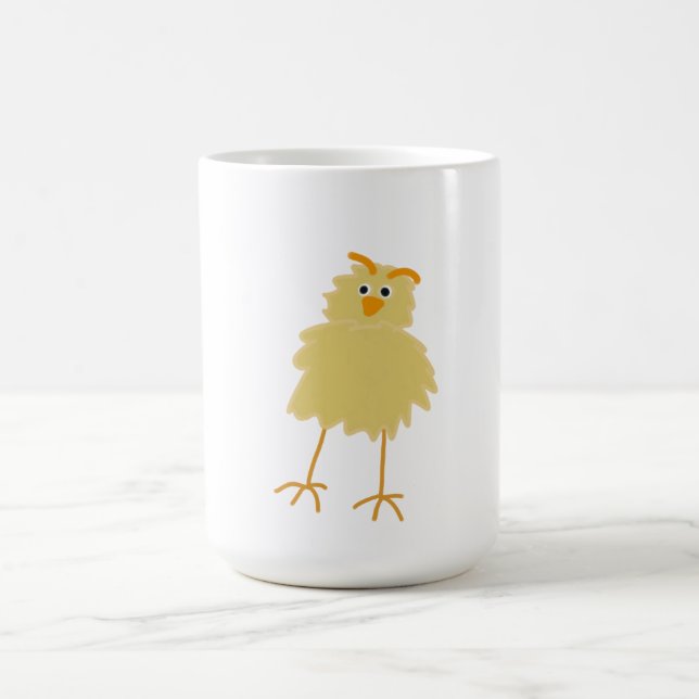 Söt luddig gul babykyckling kaffemugg (Center)