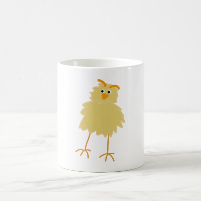 Söt luddig gul babykyckling kaffemugg (Center)
