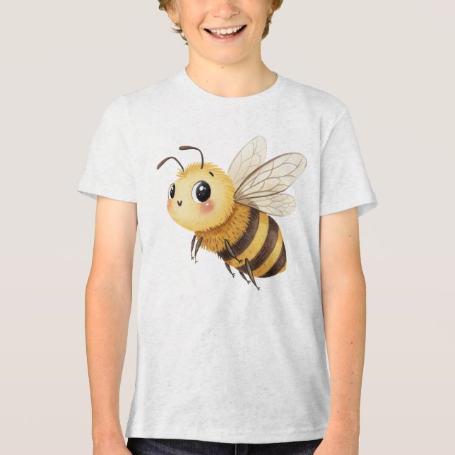 Söt luddig humlebilleillustration t shirt (Framsida)