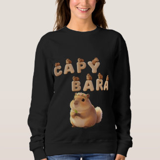 Söt Luddig Kapybaragrafik-Hoodie, Bedårande Anim T Shirt