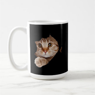 Söt Luddig Katt som Tittar - Anpassad Kaffemugg