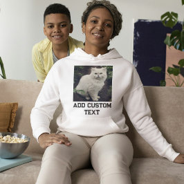 Söt Luddig Katt Vit Svart Text Anpassad Husdjur Fo T Shirt