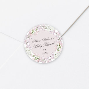 Söt luktärt blomma Baby brunch elegant Rund Runt Klistermärke
