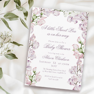 Söt luktärt blommig valv Baby brunch elegant laven Inbjudningar