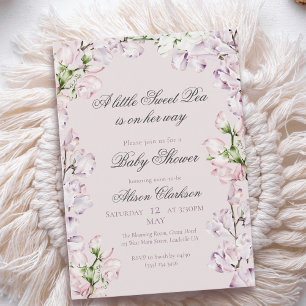 Söt luktärt blommig valv Baby brunch elegant laven Inbjudningar