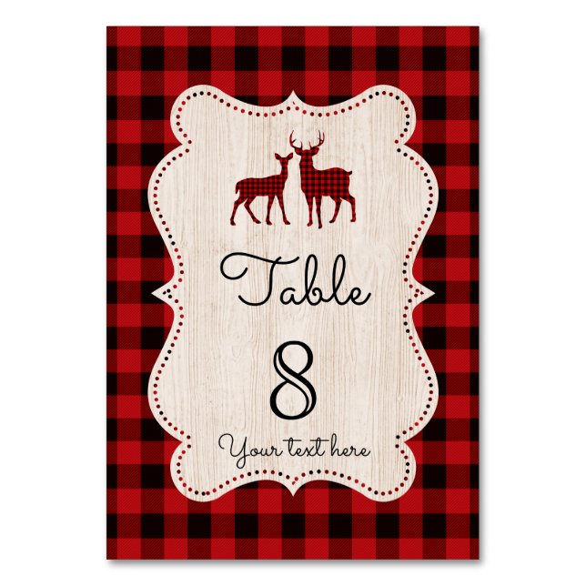 Söt Lumberjack Little Hunter Baby Shower Bordsnummer (Framsidan)