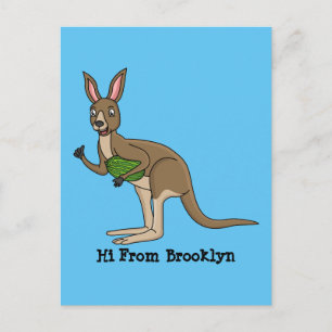 Söt lycklig australiensisk känguru-illustration vykort