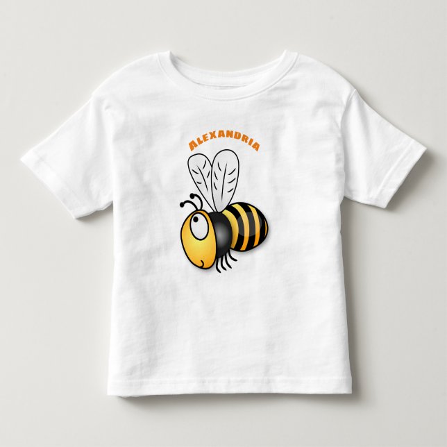 Söt lycklig bi tecknad illustration t shirt (Framsida)