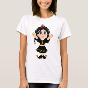 Söt lycklig liten flicka tecknad serie t shirt