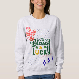 Söt Lycklig Lucky Irländsk Citat Grön Typografi T Shirt