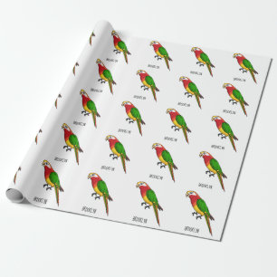 Söt lycklig papegoja tecknad illustration presentpapper