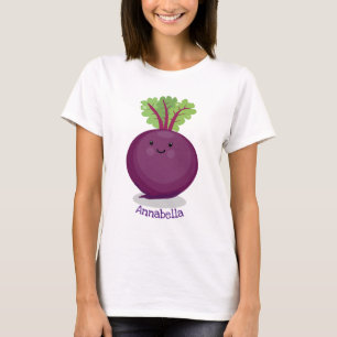 Söt lycklig rödbeta kök serieillustration t shirt