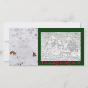 söt lycklig snögubbe julkort