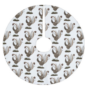 Söt lycklig superb lyrebird tecknad illustration  julgransmatta borstad polyester
