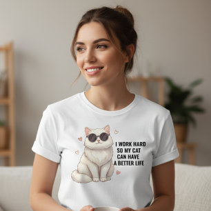 Söt Lyxig Kattmamma T-shirt för Kvinnor