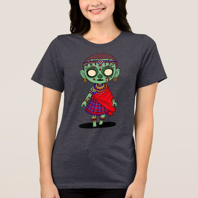 Söt Maasai-zombie T Shirt (Framsida)